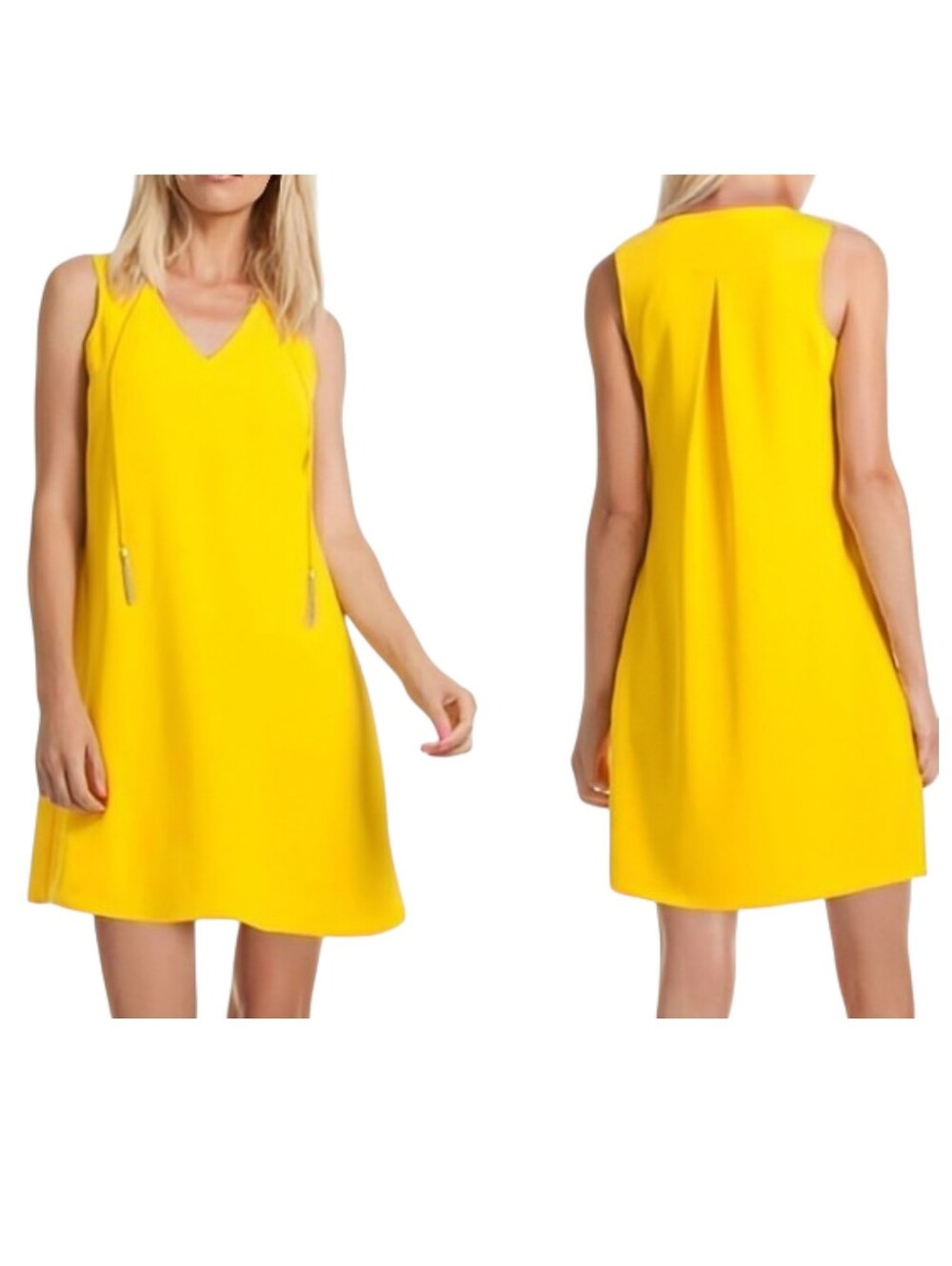 NEW Trina Turk Yellow Mini Shift Dress - Size 14 Womens